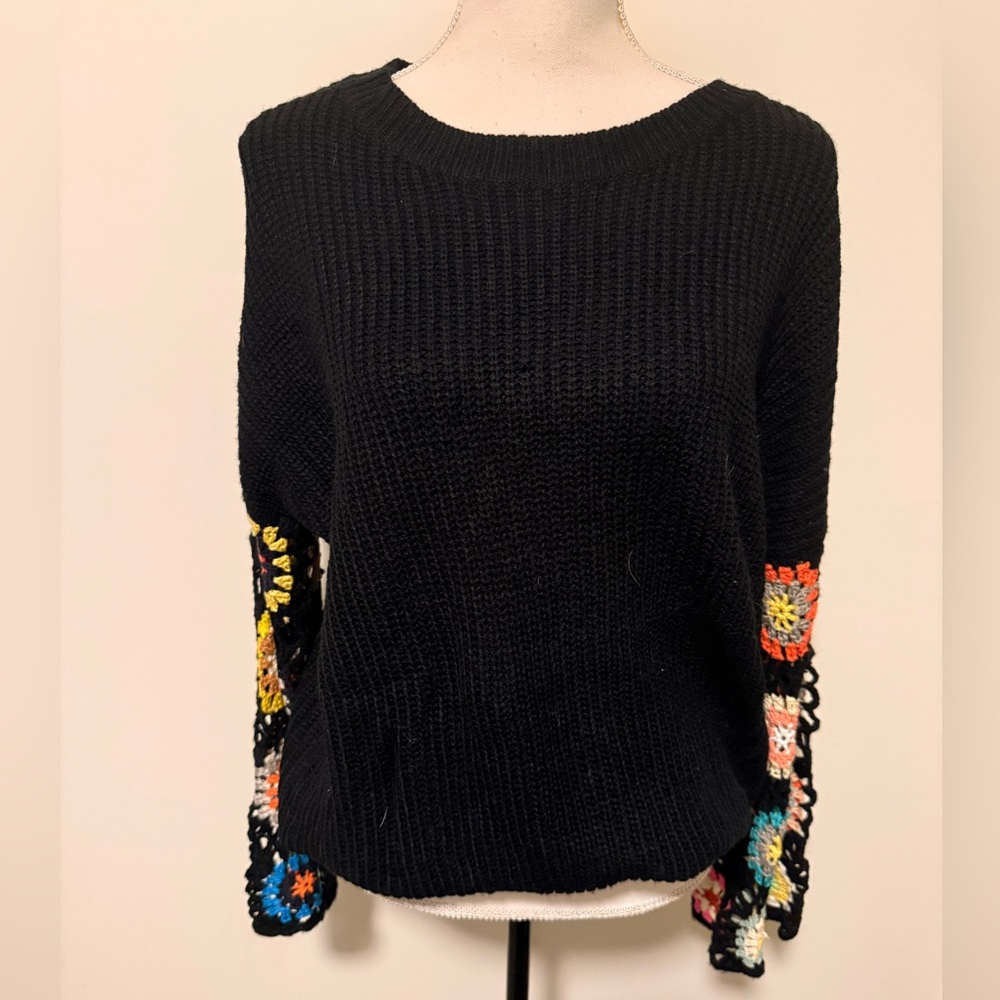 Shein black crochet sweater size L